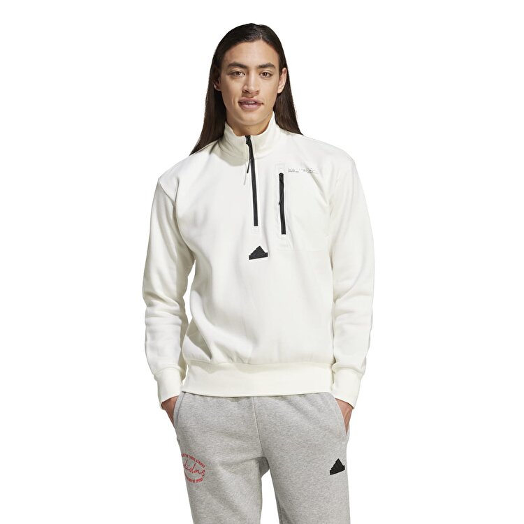 adidas Ce Fl Hz Erkek Beyaz Dik Yaka Sweatshirt IV7417 - Sporthink