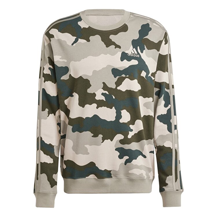 adidas Camo Crew Erkek Bej Yuvarlak Yaka Sweatshirt IV7381 - Sporthink