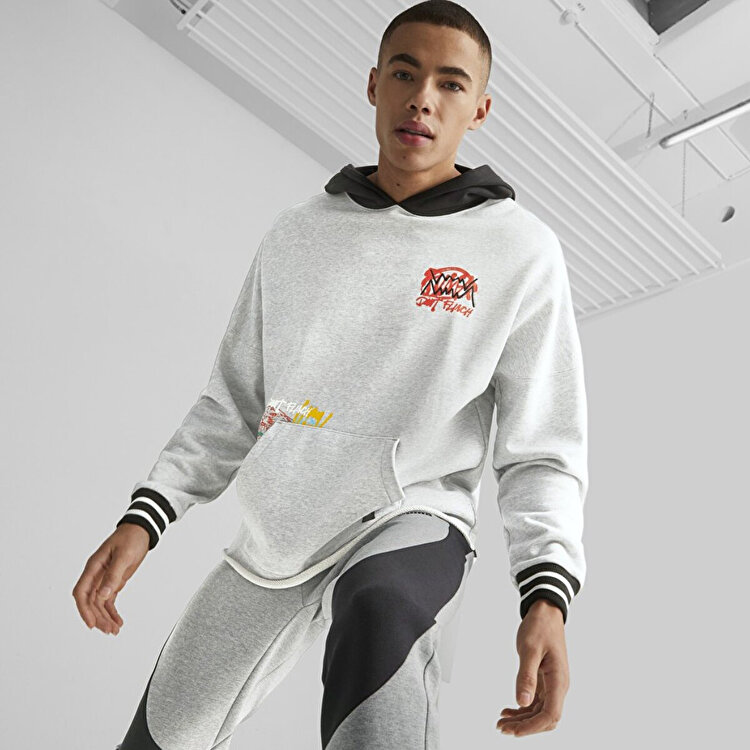 Puma Boroughs Erkek Gri Kapüşonlu Hoodie
