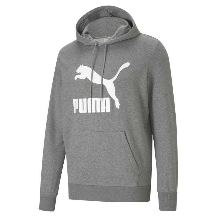 Puma Classics Logo Erkek Gri Kapüşonlu Hoodie 53008403 - Sporthink