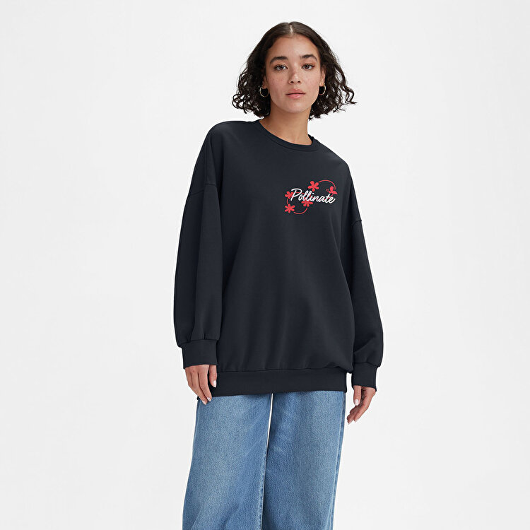 Levi's Graphic Prism Kadın Siyah Yuvarlak Yaka Sweatshirt