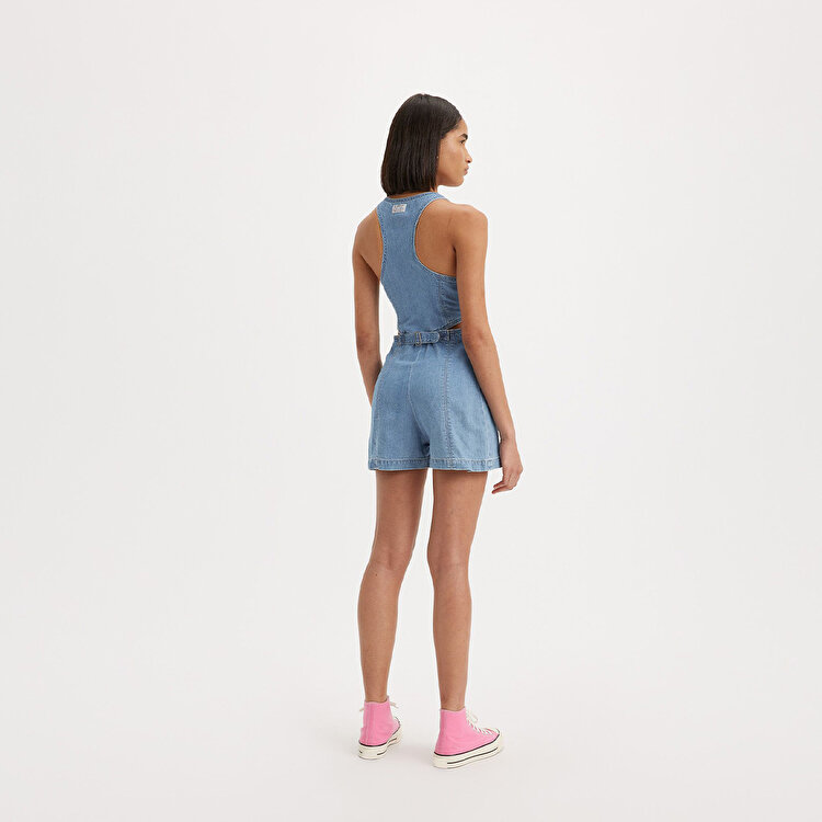 Levi's Rydon Cutout Romper Blushing Kadın Mavi V Yaka Elbise