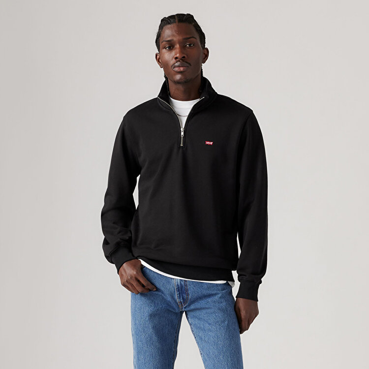 Levi's Original Hm 1/4 Zip Erkek Siyah Sweatshirt