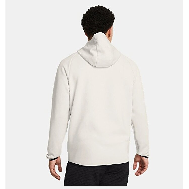 Under Armour Full Zip Hoodie Unstoppable Fleece Erkek Ekru Kapüşonlu Ceket