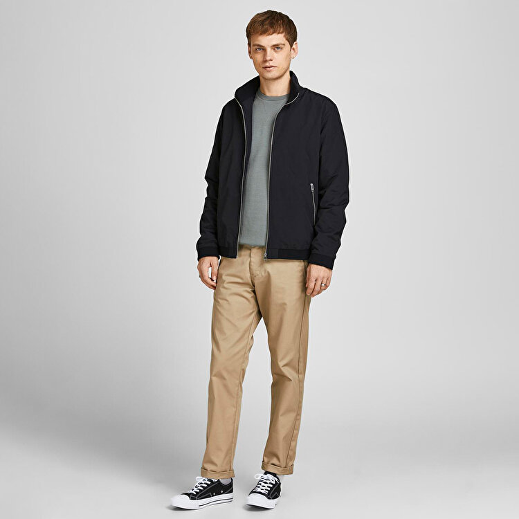 Jack&Jones Rush Harrington Bomber Erkek Siyah Dik Yaka Ceket