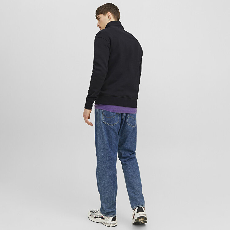 Jack&Jones Vesterbro Quarter Zip Erkek Siyah Dik Yaka Sweatshirt
