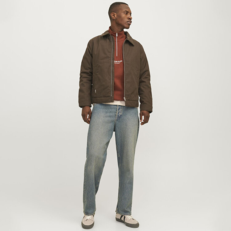 Jack&Jones Vesterbro Quarter Zip Erkek Turuncu Dik Yaka Sweatshirt