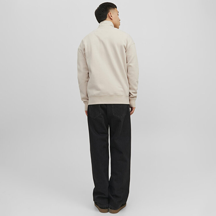 Jack&Jones Vesterbro Quarter Zip Erkek Bej Dik Yaka Sweatshirt