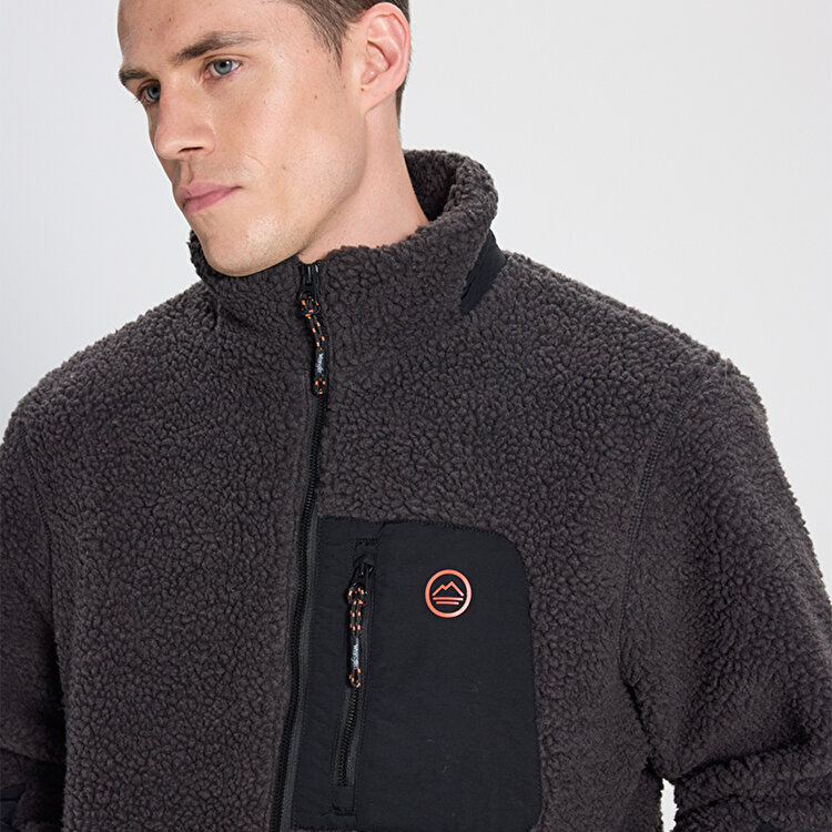 Wrangler Sherpa Erkek Gri Dik Yaka Ceket