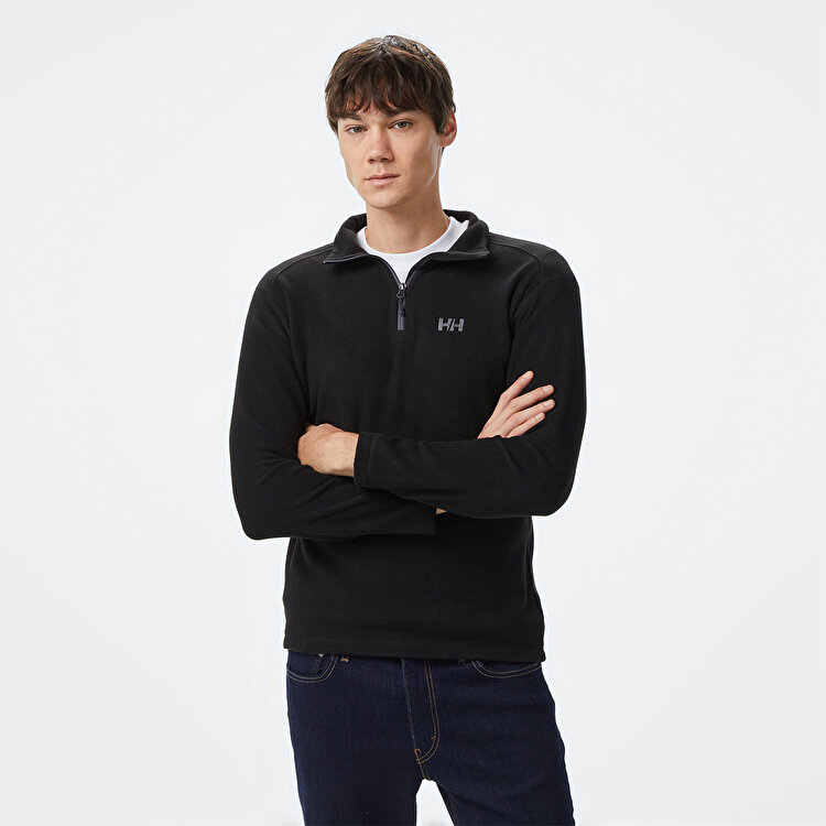 Helly Hansen Light Half Zip Erkek Siyah Dik Yaka Sweatshirt