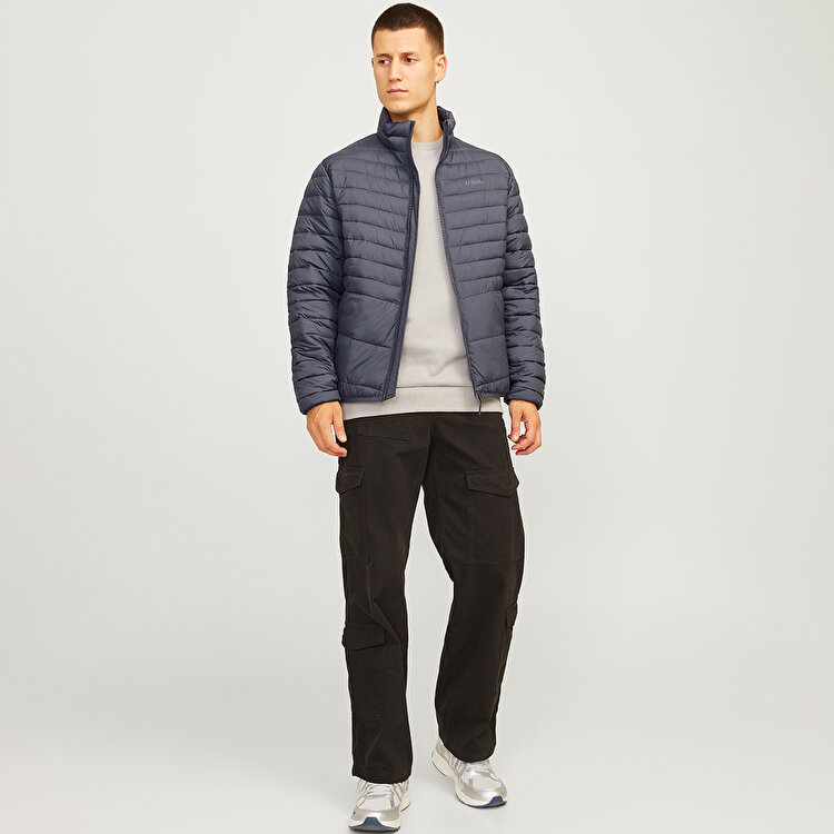 Jack&Jones State Packable Puffer Colar Erkek Gri Dik Yaka Ceket