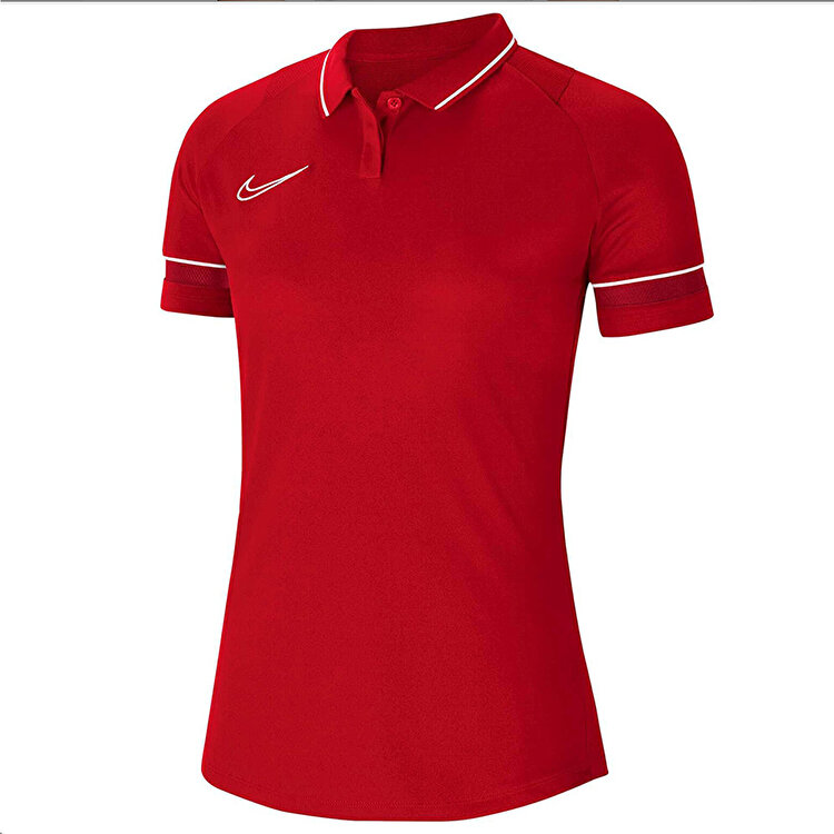 Nike Academy Dri Fit Kadın Kırmızı Klasik Yaka Polo Tişört
