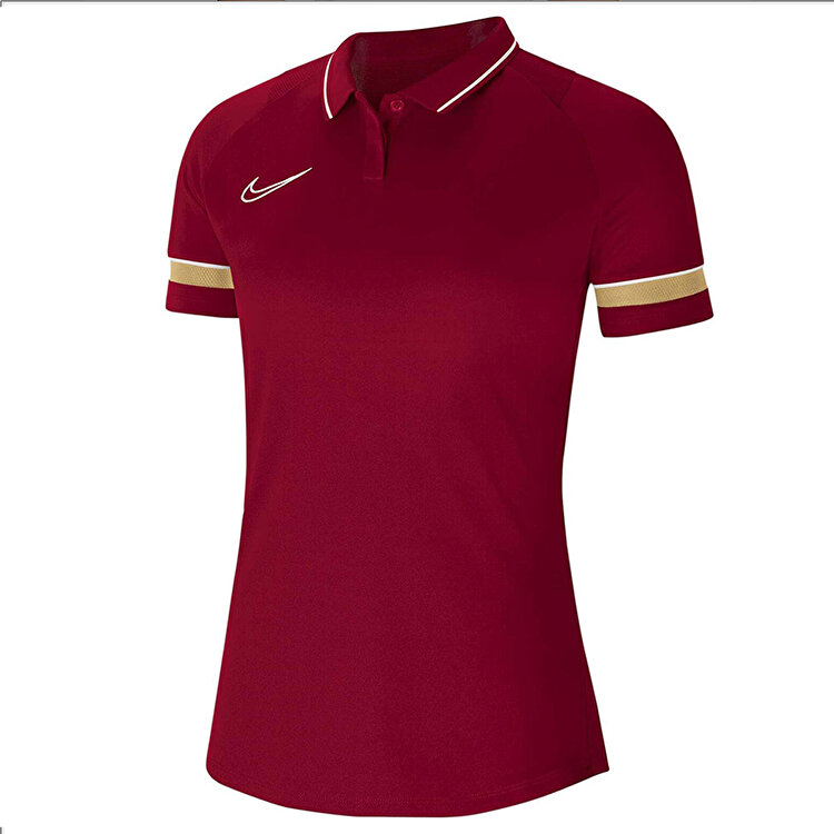 Nike Academy Dri Fit Kadın Bordo Klasik Yaka Polo Tişört