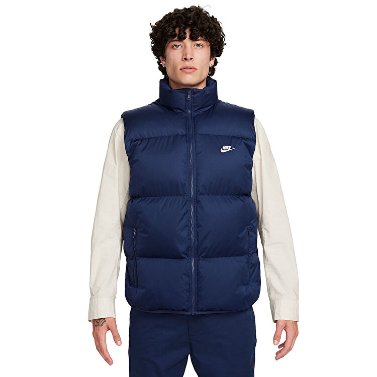 Nike Sportswear Club Primaloft Erkek Lacivert Dik Yaka Yelek
