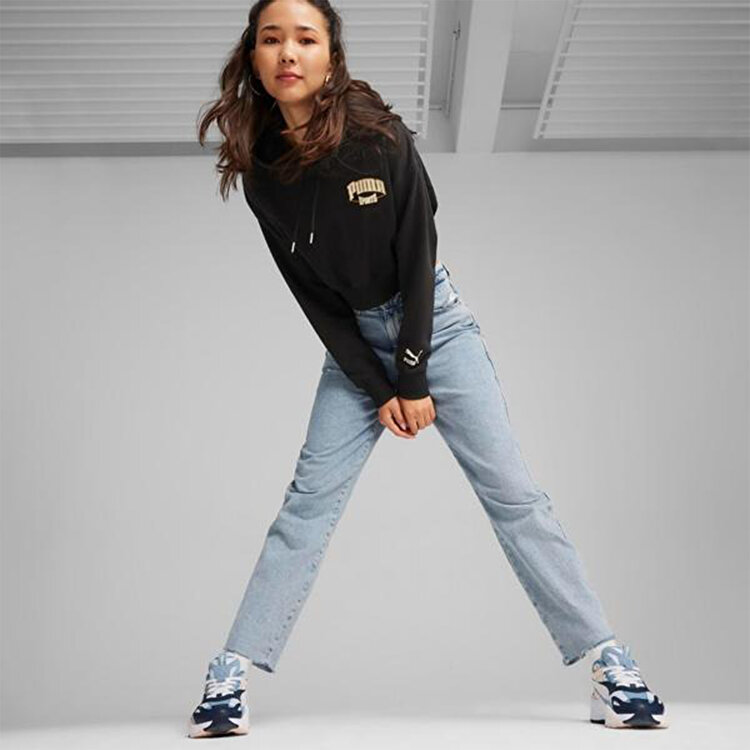 Puma Team Cropped Kadın Siyah Kapüşonlu Sweatshirt