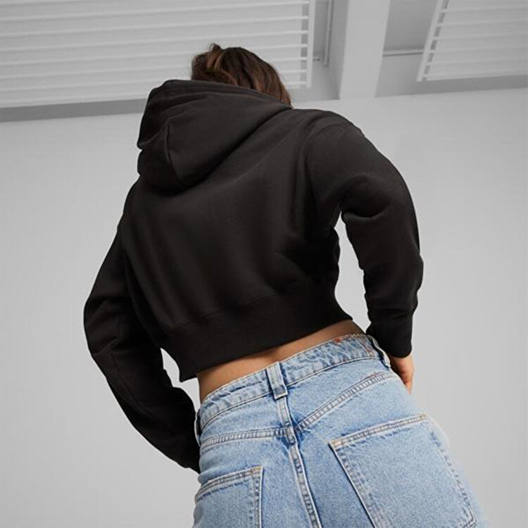 Puma Team Cropped Kadın Siyah Kapüşonlu Sweatshirt