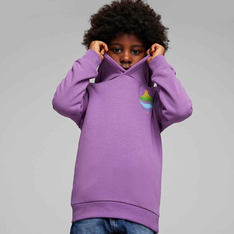 Puma Puma X Trolls Erkek Çocuk Mor Kapüşonlu Sweatshirt 62482650