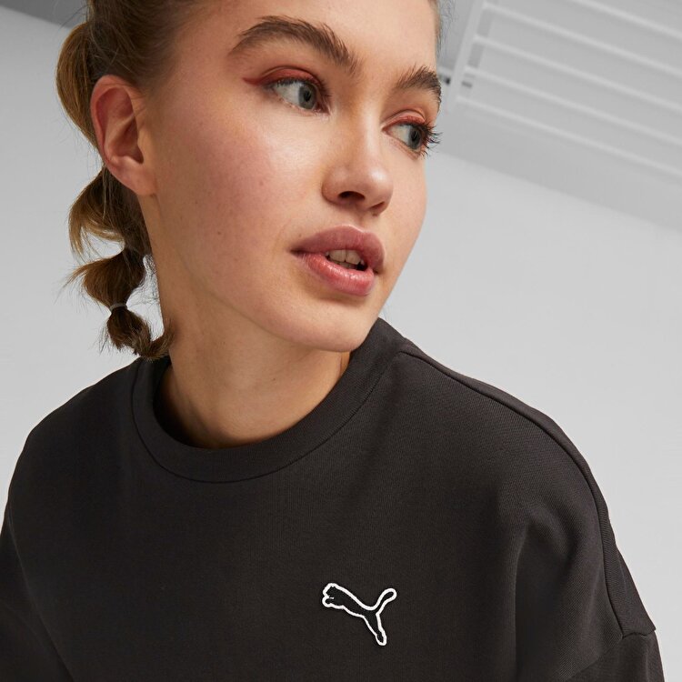 Puma Better Essentials Crew Kadın Siyah Yuvarlak Yaka Sweatshirt