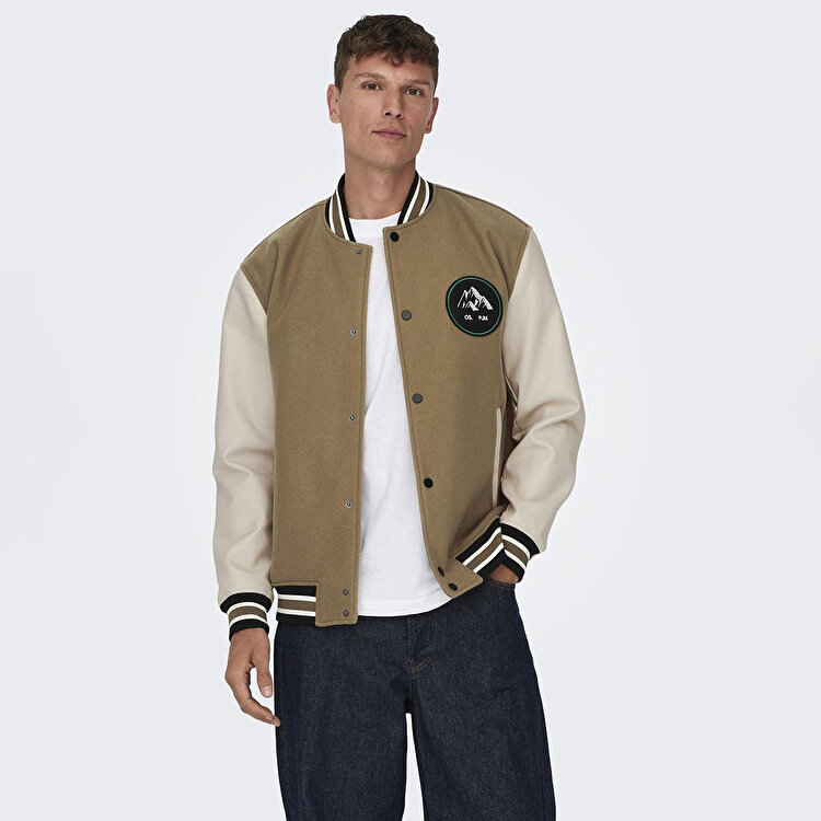Only&Sons Jason Varsity Erkek Kahverengi Hakim Yaka Ceket