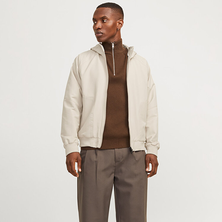 Jack&Jones Perfect Bomber Erkek Bej Kapüşonlu Ceket