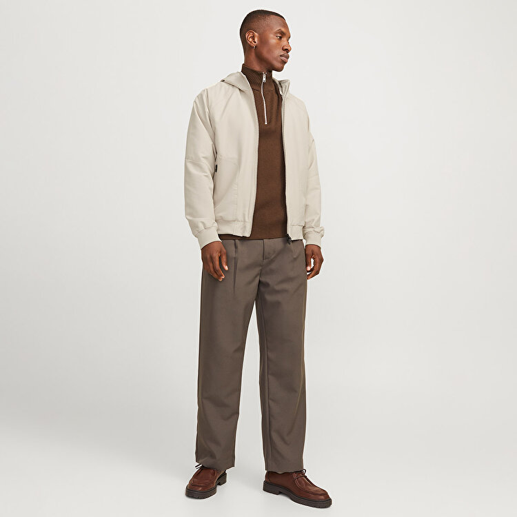 Jack&Jones Perfect Bomber Erkek Bej Kapüşonlu Ceket