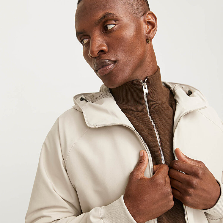 Jack&Jones Perfect Bomber Erkek Bej Kapüşonlu Ceket