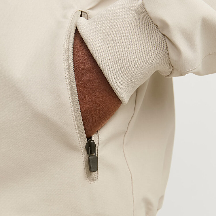 Jack&Jones Perfect Bomber Erkek Bej Kapüşonlu Ceket