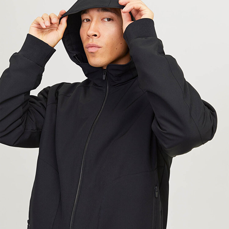 Jack&Jones Perfect Bomber Erkek Siyah Kapüşonlu Ceket