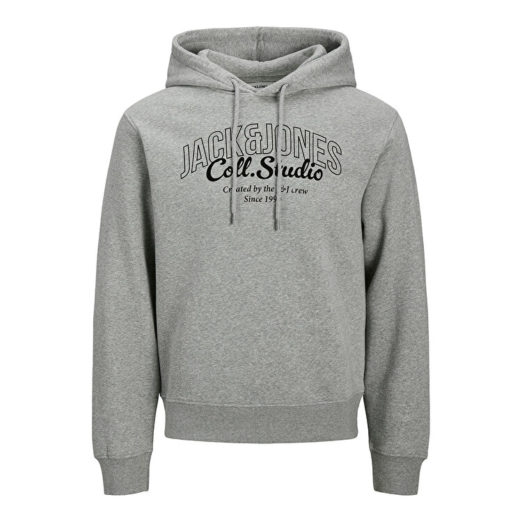 Jack&Jones Makoto Erkek Gri Kapüşonlu Sweatshirt