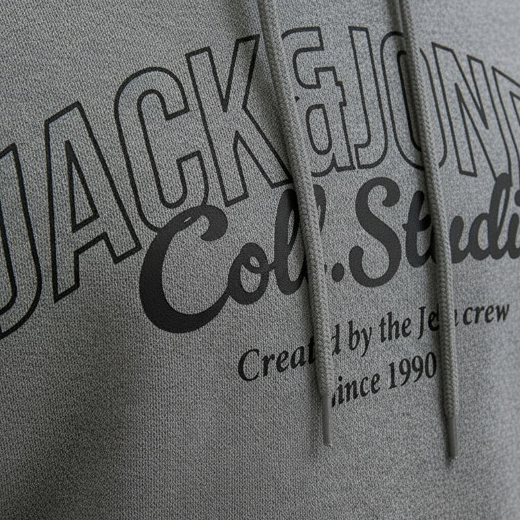 Jack&Jones Makoto Erkek Gri Kapüşonlu Sweatshirt