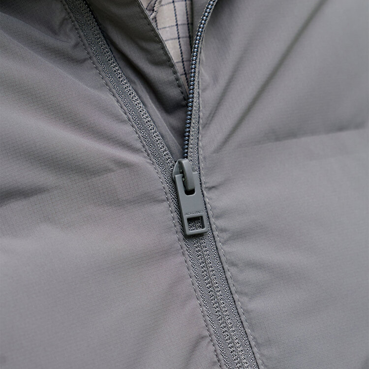 Jack&Jones Soho Puffer Collar Erkek Gri Dik Yaka Mont