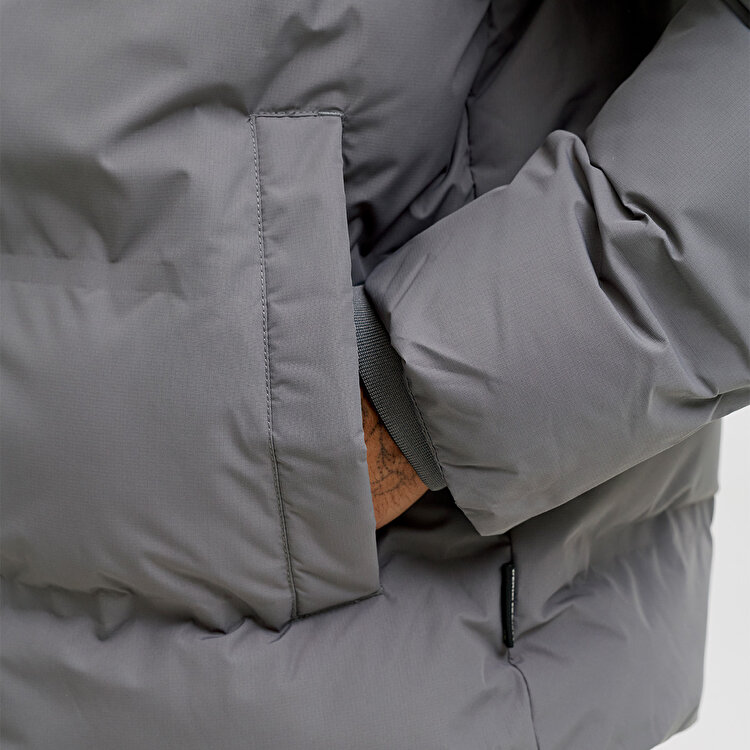 Jack&Jones Soho Puffer Collar Erkek Gri Dik Yaka Mont