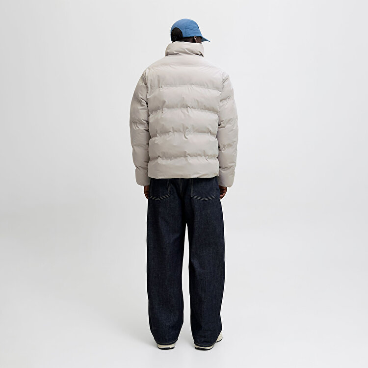 Jack&Jones Soho Puffer Collar Erkek Gri Dik Yaka Mont