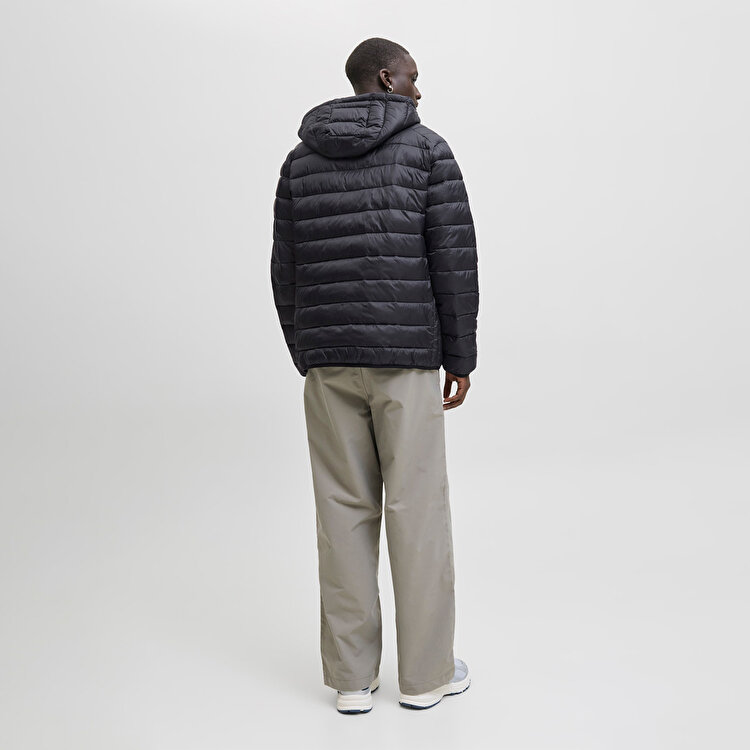 Jack&Jones Bradley Light Puffer Hood Erkek Siyah Kapüşonlu Mont