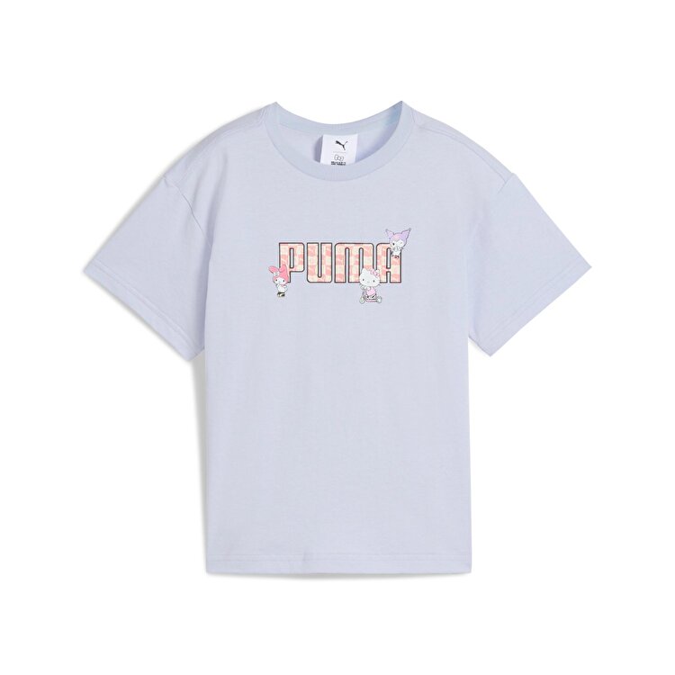 Puma Puma X Hk&Fr Graphic Kız Çocuk Mavi Yuvarlak Yaka Tişört