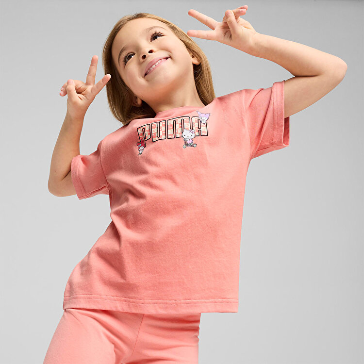 Puma Puma X Hk&Fr Graphic Kız Çocuk Pembe Yuvarlak Yaka Tişört