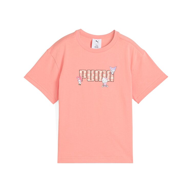 Puma Puma X Hk&Fr Graphic Kız Çocuk Pembe Yuvarlak Yaka Tişört