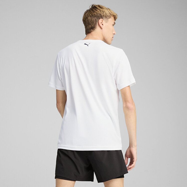 Puma Graphics Running Illustratio Erkek Beyaz Yuvarlak Yaka Tişört