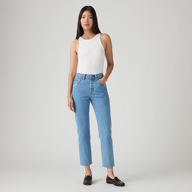 Levi's 501 Regular Fit Crop Kadın Mavi Jean