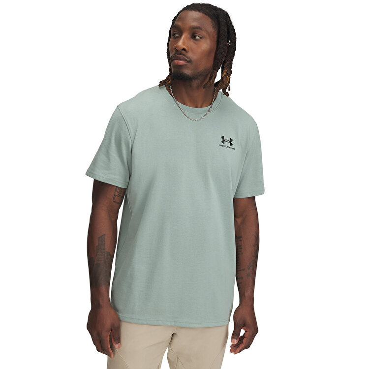 Under Armour Logo Embroidered Heavyweight Erkek Yeşil Yuvarlak Yaka Tişört