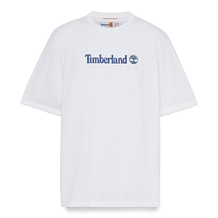 Timberland Anti Uv Outdoor Graphic Erkek Beyaz Yuvarlak Yaka Tişört