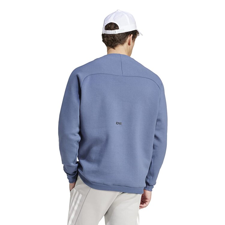adidas Z.N.E. Premium Erkek Mavi Yuvarlak Yaka Sweatshirt IR5243
