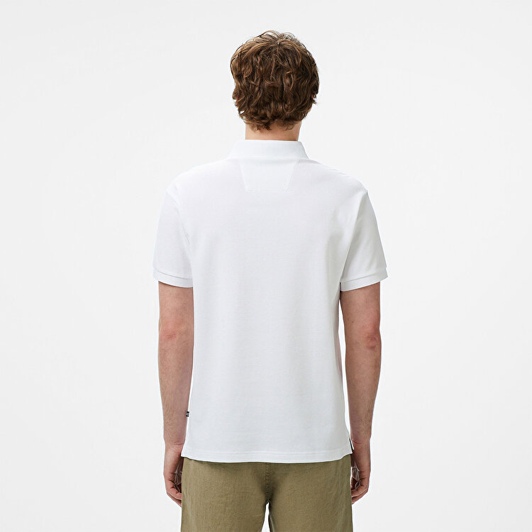 Nautica K55052T Erkek Beyaz Polo Yaka Tişört