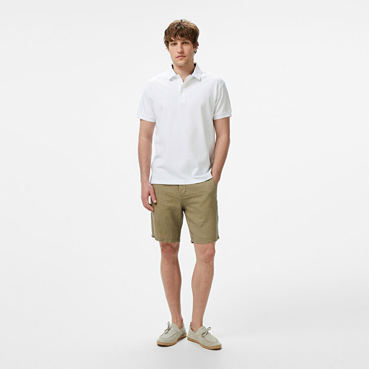 Nautica K55052T Erkek Beyaz Polo Yaka Tişört