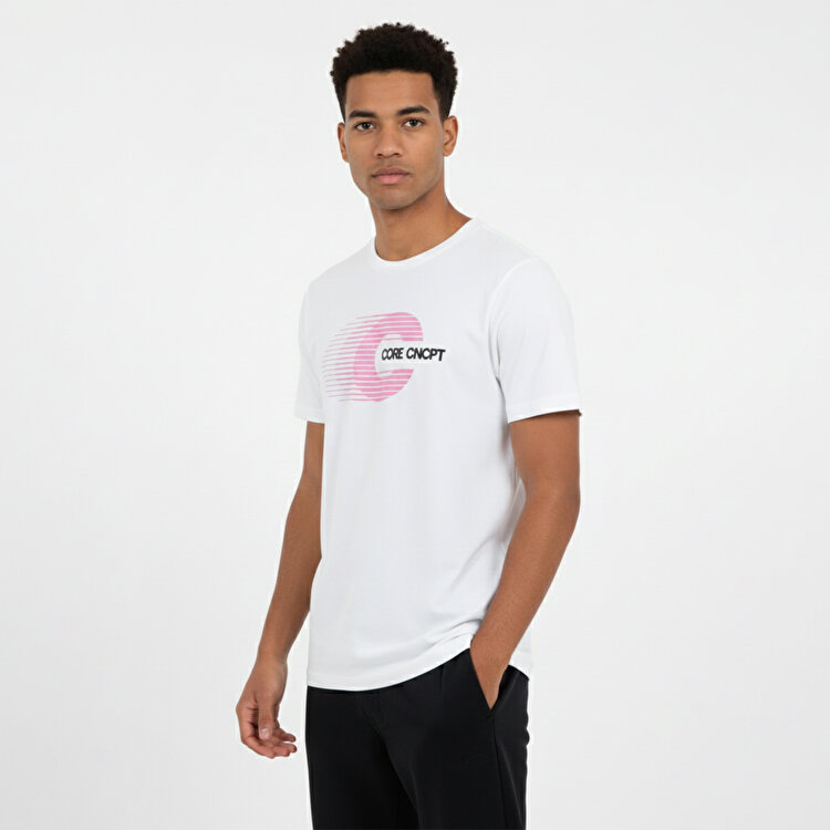 Jack&Jones Vibrant Crew Neck Erkek Beyaz Yuvarlak Yaka Tişört
