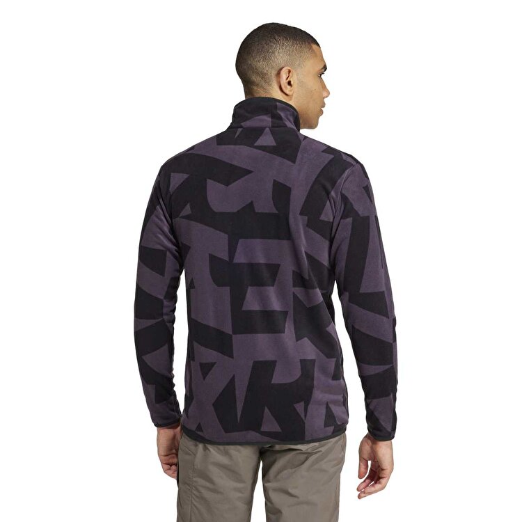 adidas Terrex Multi Printed Full Zip Erkek Siyah Dik Yaka Polar