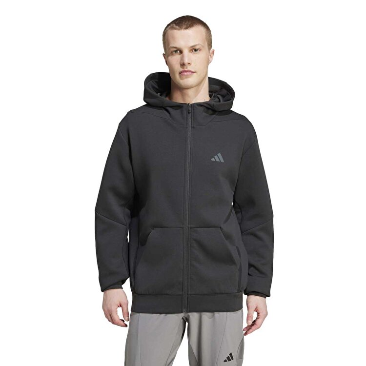 adidas Designed For Training Erkek Siyah Kapüşonlu Ceket