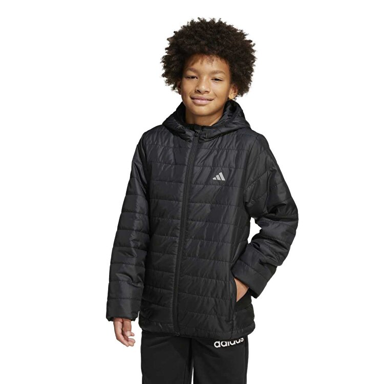 adidas Essentials Light Padded Çocuk Siyah Kapüşonlu Mont