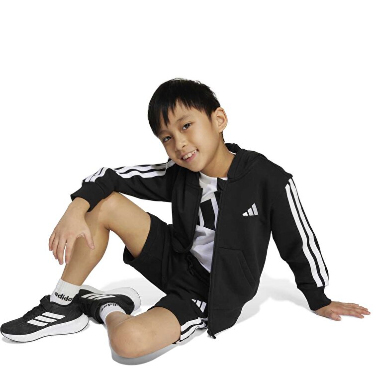 ジャケット・アウター check frill shirt blouson FEKETE adidas 3 Stripes Fleece Çocuk Siyah Kapüşonlu Ceket JM0894 - Sporthink
