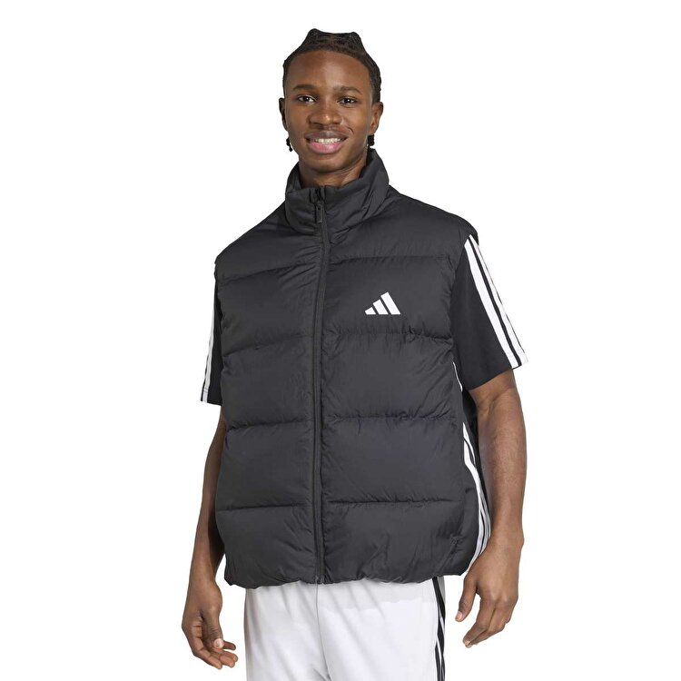 adidas Essentials 3 Stripes Puffer D Erkek Siyah Dik Yaka Yelek